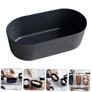 UPKOCH 1pc Cheesecake Mold Mini Loaf Pans with Lids Silicone Bakeware Stainless Steel Cookware Set Egg Tart Pans Nonstick Baking Bread with Lid Non-stick Coating Black Baking Mold Oven