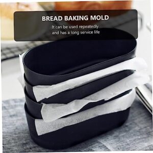 UPKOCH 1pc Cheesecake Mold Mini Loaf Pans with Lids Silicone Bakeware Stainless Steel Cookware Set Egg Tart Pans Nonstick Baking Bread with Lid Non-stick Coating Black Baking Mold Oven