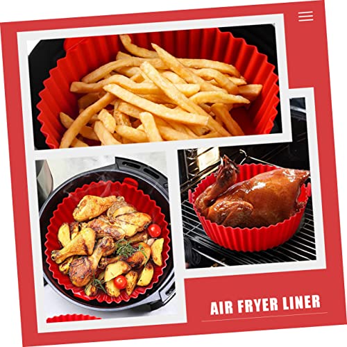 HEMOTON 2pcs Silicone Pad Air Fry Oven Round Silicone Mat Air Fryer Oven Pan Air Fryer Tray for Oven Air Fryer Silicone Liners Crisper Basket Baking Supplies Multipurpose Baking Pan Air