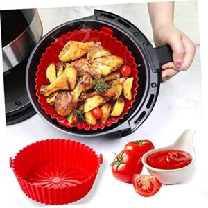 HEMOTON 2pcs Silicone Pad Air Fry Oven Round Silicone Mat Air Fryer Oven Pan Air Fryer Tray for Oven Air Fryer Silicone Liners Crisper Basket Baking Supplies Multipurpose Baking Pan Air