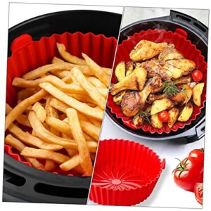 HEMOTON 2pcs Silicone Pad Air Fry Oven Round Silicone Mat Air Fryer Oven Pan Air Fryer Tray for Oven Air Fryer Silicone Liners Crisper Basket Baking Supplies Multipurpose Baking Pan Air