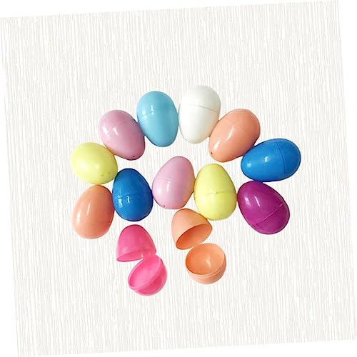 DIY Gift 48 Pcs Playset Basket Gift Candy Toys Surprise Easter Egg Simulation Egg Open Egg Toy Decorate Party Supplies to Open Egg Shell Child Inflatable Toy