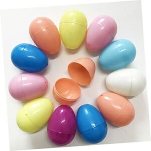 DIY Gift 48 Pcs Playset Basket Gift Candy Toys Surprise Easter Egg Simulation Egg Open Egg Toy Decorate Party Supplies to Open Egg Shell Child Inflatable Toy