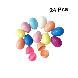 DIY Gift 48 Pcs Playset Basket Gift Candy Toys Surprise Easter Egg Simulation Egg Open Egg Toy Decorate Party Supplies to Open Egg Shell Child Inflatable Toy