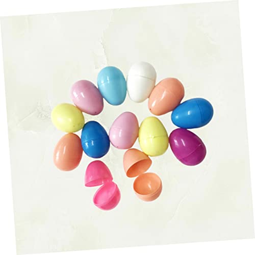 DIY Gift 48 Pcs Playset Basket Gift Candy Toys Surprise Easter Egg Simulation Egg Open Egg Toy Decorate Party Supplies to Open Egg Shell Child Inflatable Toy