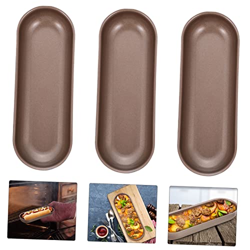 Hemoton 3pcs Bread Mold Mini Hot Dogs Metal Dies Mini Griddle Hot Dog Baking Mold Big Muffin Pan Hot Dog Trays Long Bread Baking Mold Hot Dog Baking Pan Bread Baking Pan French Bakeware