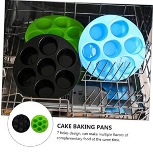 Hemoton 2pcs Cake Pan Chocolate Chip Muffins Bread Baking Pan Silicone Candle Mold Silicone Baking Tray Egg Tart Tin Cupcake Tin Silicone Cake Pans Dessert Moulds 7-holes Cake Pans Oven