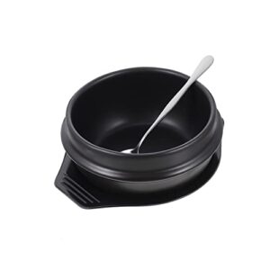 upkoch 1 set stone pot for bibimbap stew pots with lids stainless steel sauce pan with lid soup bowls with lids korean hot pot ramen cooker casserole dish with lid ceramic pot with tray