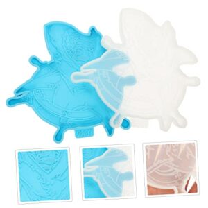 UPKOCH 2pcs Shark Coaster Mold Resin Tray Silicone Tool Tray Crystal Coasters Silicone Cup Mat Marine Fishes Cup Mat Molds Silicone Epoxy Coaster Epoxy Mold Coaster Resin Molds Non Stick