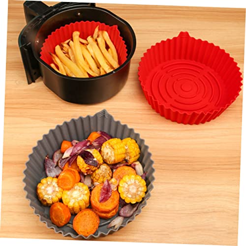 UPKOCH Air Fryer Pan Round Baking Pan Air Fittings Cake Baking Pans Reusable Air Fryer Pot Mat Air Fryer Baking Tray Oven Liner for Oven Bottom Air Fryer Silicone Liner Kitchen Supplies