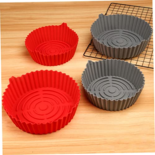 UPKOCH Air Fryer Pan Round Baking Pan Air Fittings Cake Baking Pans Reusable Air Fryer Pot Mat Air Fryer Baking Tray Oven Liner for Oven Bottom Air Fryer Silicone Liner Kitchen Supplies