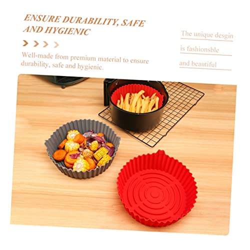 UPKOCH Air Fryer Pan Round Baking Pan Air Fittings Cake Baking Pans Reusable Air Fryer Pot Mat Air Fryer Baking Tray Oven Liner for Oven Bottom Air Fryer Silicone Liner Kitchen Supplies