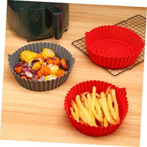 UPKOCH Air Fryer Pan Round Baking Pan Air Fittings Cake Baking Pans Reusable Air Fryer Pot Mat Air Fryer Baking Tray Oven Liner for Oven Bottom Air Fryer Silicone Liner Kitchen Supplies