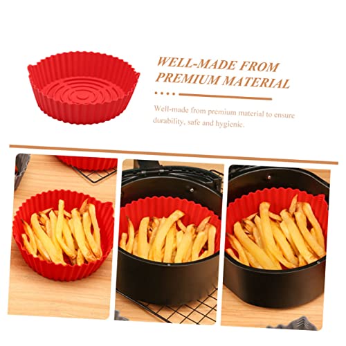 UPKOCH Air Fryer Pan Round Baking Pan Air Fittings Cake Baking Pans Reusable Air Fryer Pot Mat Air Fryer Baking Tray Oven Liner for Oven Bottom Air Fryer Silicone Liner Kitchen Supplies