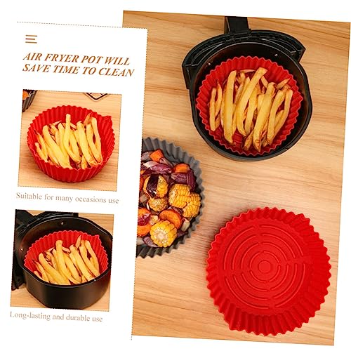 UPKOCH Air Fryer Pan Round Baking Pan Air Fittings Cake Baking Pans Reusable Air Fryer Pot Mat Air Fryer Baking Tray Oven Liner for Oven Bottom Air Fryer Silicone Liner Kitchen Supplies