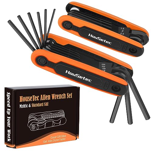 Allen Wrenches Sets - 17Pcs Hex Keys Set Metric & Standard SAE Folding Allen Key Set | 2 Pack Portable Small Allen Wrenches Sets for Hex Head Socket Screw, Hex Set, Unique Tool Gifts For Men Women