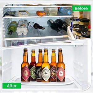 Axiom Creations Space Organizer Tray - Rectangular Rotating Lazy Susan for Refrigerator, Pantry, Kitchen Cabinets - Clear, Zero BPA Turntable Caddy for Bottles, Cans, Food - 16" x 12" x 1.25"