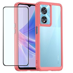 dftcvbn phone case for oneplus nord n300 case, nord n20 se/oppo a57 cph2389 case with screen protector, soft bumper with clear crystal pc hard back shockproof cover cases for oneplus n300 5g tangerine