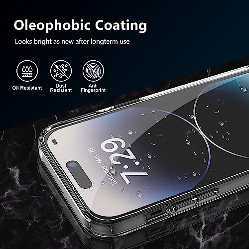 NuSpec for iPhone 14 Pro Max Case 6.7-Inch, [5 in 1 Bundle] 1X [Clear Shockproof Slim Case] 2X [Glass Screen Protector] 2X [Camera Lens Protector] [Anti Yellowing] [Military-Grade Drop Protection]