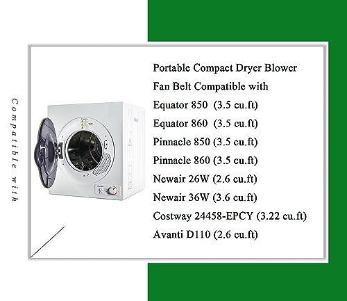 Seamless Portable Compact Dryer Blower Fan Belt Compatible with COSTWAYS 24458-EPCY,Equator 850/Equator 860,Pinnacle 850/Pinnacle 860,Newair 26W/Newair 36W, Avanti D110