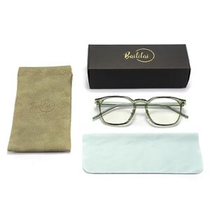 Baililai Blue Light Blocking Glasses - Lightweight Eyeglasses with Blue Ray Filtering for Computer Gaming (17131) (green-C10)