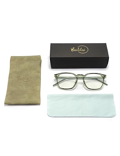 Baililai Blue Light Blocking Glasses - Lightweight Eyeglasses with Blue Ray Filtering for Computer Gaming (17131) (green-C10)