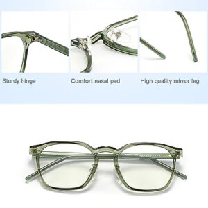 Baililai Blue Light Blocking Glasses - Lightweight Eyeglasses with Blue Ray Filtering for Computer Gaming (17131) (green-C10)