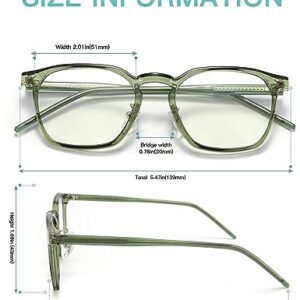 Baililai Blue Light Blocking Glasses - Lightweight Eyeglasses with Blue Ray Filtering for Computer Gaming (17131) (green-C10)