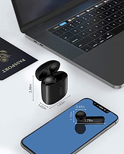 Wireless Earbuds Bluetooth 5.0 Headphones with Charging Case, IPX8 Waterproof, 3D Stereo Air Buds in-Ear Ear Buds Built-in Mic, Open Lid Auto Pairing for Android/Samsung/Apple iPhone - (Black)
