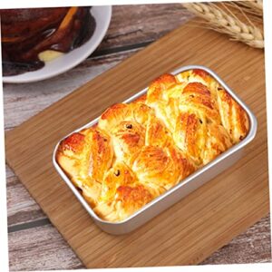 PACKOVE 2pcs Square Cake Mold Mini Oven Stainless Steel Roasting Pan Spring Stencils Long Loaf Pan Banana Bread Tins Loaf Baking Pan Durable Cake Mold Practical Mold Rectangular Burger Pan