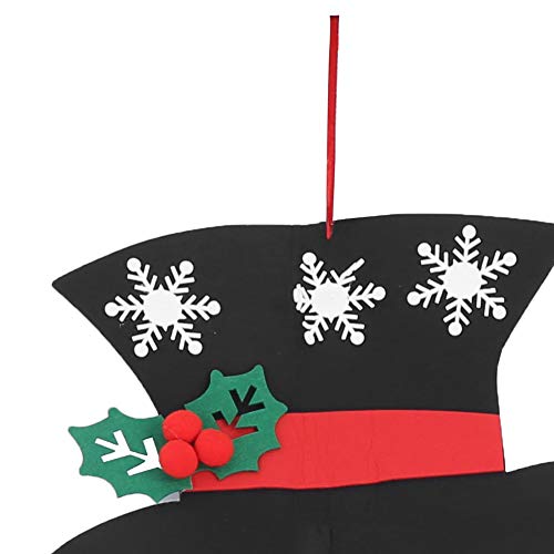 Jauarta Felt Christmas Snowman Set, DIY Wall Hanging Snowman Ornaments Xmas Gifts for Kids (White)