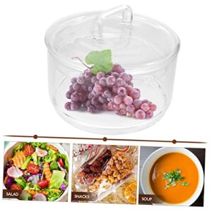 FUOYLOO soup bowl breakfast bowls glass fruit bowl round baking dish meal prep bowl casserole dish glass bowls with lids glass pots mixing bowl High borosilicate glass household small bowl