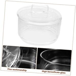 FUOYLOO soup bowl breakfast bowls glass fruit bowl round baking dish meal prep bowl casserole dish glass bowls with lids glass pots mixing bowl High borosilicate glass household small bowl