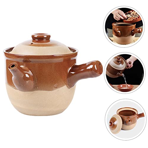 FUOYLOO Coffee Kettle Stovetop Japanese Frying Pot Korean Pots for Cooking Hot Pot Pot Turkish Coffee Pot Chinese Herbal Casserole Traditional Chinese Medicine Cooker Pottery Clay Stew Pot