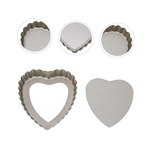 Cabilock Pancake Mold Cake Pan 2pcs Heart Mold Pan Oven Roasting Pan Baking Pan Kitchen Baking Tool Carbon Steel Golden Casserole Cheesecake Heart Shaped Cake Pans