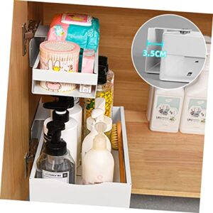 YARNOW Shelf Make up Holder Vessel Sinks Vanity Sink Sliding under Sink Drawer Under Sink Organizer Out Wire Basket Stainless Steel White Slide Out under Sink Rack Telescopic Kitchen Rack