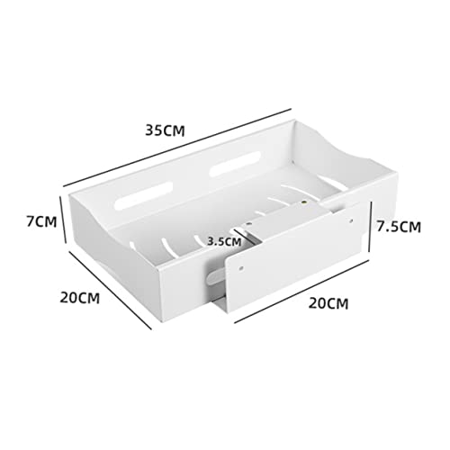 YARNOW Shelf Make up Holder Vessel Sinks Vanity Sink Sliding under Sink Drawer Under Sink Organizer Out Wire Basket Stainless Steel White Slide Out under Sink Rack Telescopic Kitchen Rack