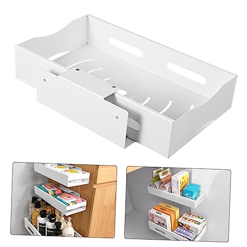 YARNOW Shelf Make up Holder Vessel Sinks Vanity Sink Sliding under Sink Drawer Under Sink Organizer Out Wire Basket Stainless Steel White Slide Out under Sink Rack Telescopic Kitchen Rack