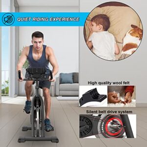 GOFLYSHINE Exercise Bikes/Magnetic Resistance Exercise Bike for Home Indoor Cycling Bike for Home Cardio Gym,Workout Bike with Saddle Cover, Ipad Mount & LCD Monitor,Silent Belt Drive