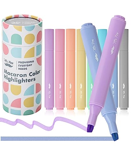 Mr. Pen- Highlighters, 8 Pack, Macaron Colors, Highlighters Assorted Colors, Highlighter Set, Pastel Highlighters, Highlighter Pens, Colored Highlighters, Book Highlighters Pastel Highlighter Set