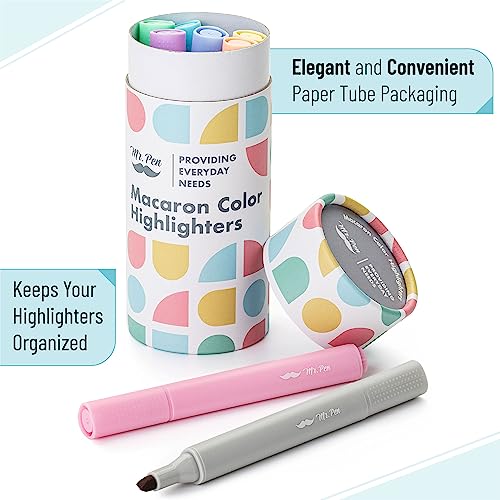 Mr. Pen- Highlighters, 8 Pack, Macaron Colors, Highlighters Assorted Colors, Highlighter Set, Pastel Highlighters, Highlighter Pens, Colored Highlighters, Book Highlighters Pastel Highlighter Set