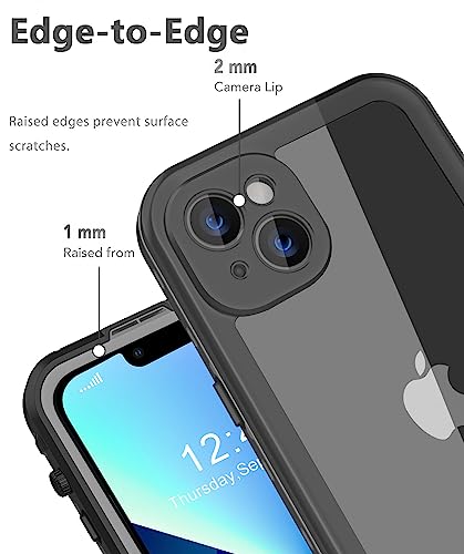 Dewfoam Design for iPhone 13 Mini Waterproof Case, Shockproof Dustproof Phone Case for iPhone 13 Mini with Screen Protector, Full Body Protective Case for iPhone 13 Mini Cover 5.4'' (Black)