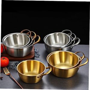 Tofficu 1pc Stainless Steel Noodle Bowl Stainless Steel Cookware Dumpling Steamer Instant Hotpot Korean Ramen Cooking Pot Ramyun Pot Ramen Soup Pot Single Ear Noodle Pot Household Cookware