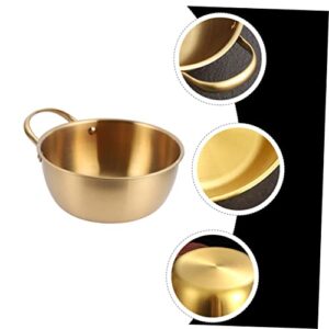 Tofficu 1pc Stainless Steel Noodle Bowl Stainless Steel Cookware Dumpling Steamer Instant Hotpot Korean Ramen Cooking Pot Ramyun Pot Ramen Soup Pot Single Ear Noodle Pot Household Cookware