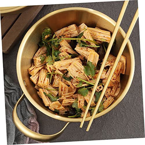 Tofficu 1pc Stainless Steel Noodle Bowl Stainless Steel Cookware Dumpling Steamer Instant Hotpot Korean Ramen Cooking Pot Ramyun Pot Ramen Soup Pot Single Ear Noodle Pot Household Cookware