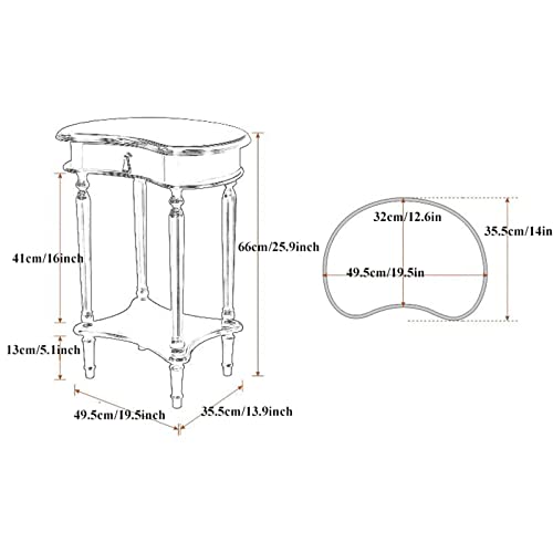 Coffee Table Solid Wood Side Table, 2-Tier End Table with Storage Shelf and Drawer, Narrow Nightstand Bedside Table for Small Spaces, Bedroom, Living Room, Entryway, Farmhouse Sofa Side End Table