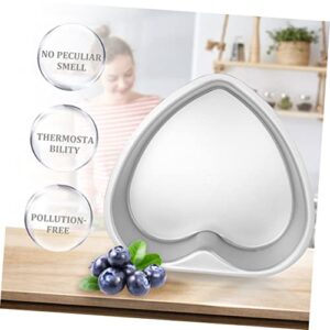 FELTECHELECTR 2pcs Heart Cake Mold Bread Baking Pan Mini Cake Molds Oven Pans Cake Rings Cake Baking Mould Small Cake Pan Cheesecake Pans Removable Bottom Flan Pan Heart Shaped Pot Silver Metal