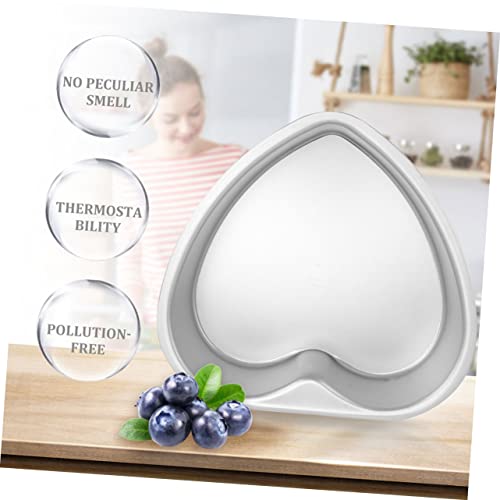 FELTECHELECTR 2pcs Heart Cake Mold Bread Baking Pan Mini Cake Molds Oven Pans Cake Rings Cake Baking Mould Small Cake Pan Cheesecake Pans Removable Bottom Flan Pan Heart Shaped Pot Silver Metal