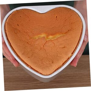 FELTECHELECTR 2pcs Heart Cake Mold Bread Baking Pan Mini Cake Molds Oven Pans Cake Rings Cake Baking Mould Small Cake Pan Cheesecake Pans Removable Bottom Flan Pan Heart Shaped Pot Silver Metal