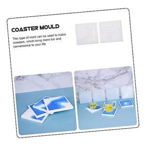 LIGHTAOTAO Ocean Jewelry 2pcs Coaster Mold Square Tray Stencils for Crafts De para Gelatinas Silicone Coasters Wave Coaster Silicone Resin Molds Birthday Present Resin Cup Pad Making Tools